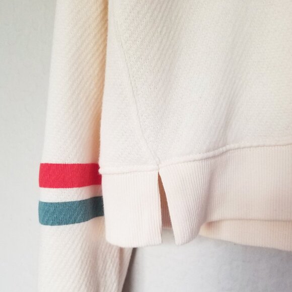 Madewell MWL Airyterry Hoodie Sweatshirt: Stripe-Sleeve Edition Small Cotton $80 - Picture 13 of 16